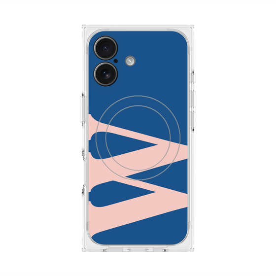 プレミアムスクエアケース with MagSafe［ オリジナル - initial color - W navy ］