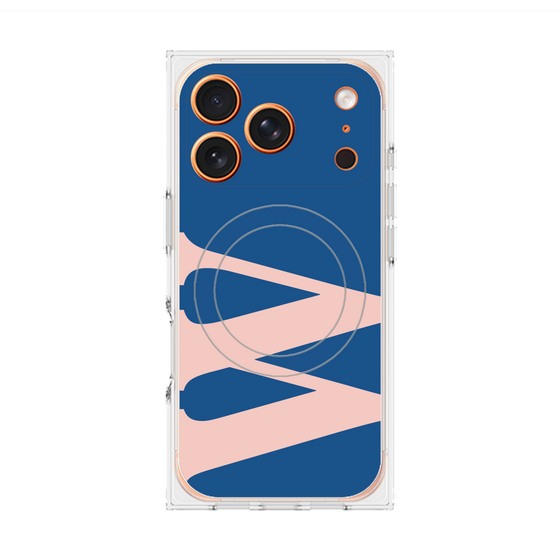 プレミアムスクエアケース with MagSafe［ オリジナル - initial color - W navy ］