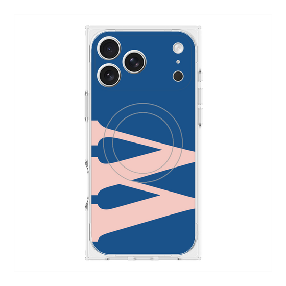 プレミアムスクエアケース with MagSafe［ オリジナル - initial color - W navy ］