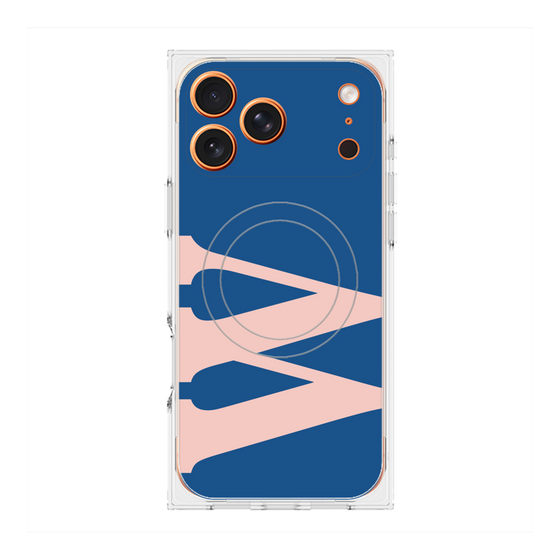 プレミアムスクエアケース with MagSafe［ オリジナル - initial color - W navy ］