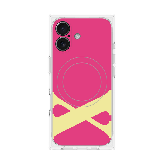 プレミアムスクエアケース with MagSafe［ オリジナル - initial color - X pink ］