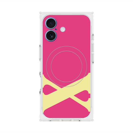 プレミアムスクエアケース with MagSafe［ オリジナル - initial color - X pink ］