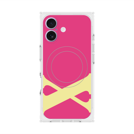 プレミアムスクエアケース with MagSafe［ オリジナル - initial color - X pink ］
