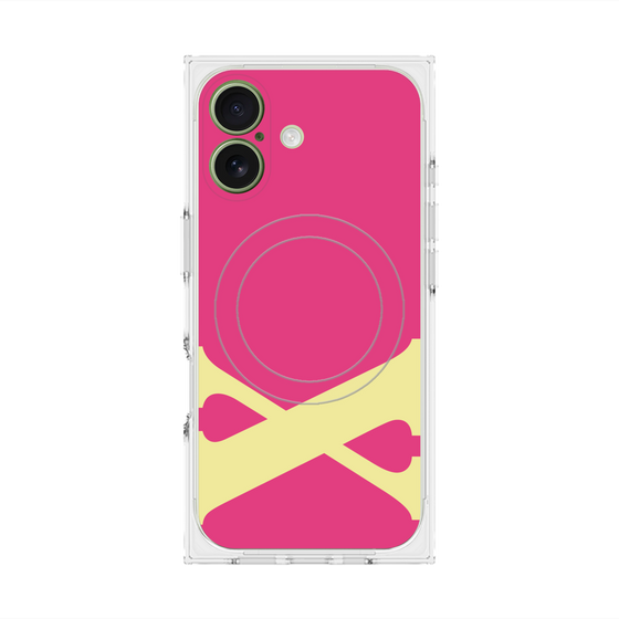 プレミアムスクエアケース with MagSafe［ オリジナル - initial color - X pink ］