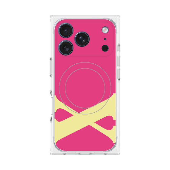 プレミアムスクエアケース with MagSafe［ オリジナル - initial color - X pink ］
