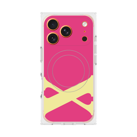 プレミアムスクエアケース with MagSafe［ オリジナル - initial color - X pink ］