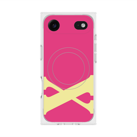 プレミアムスクエアケース with MagSafe［ オリジナル - initial color - X pink ］