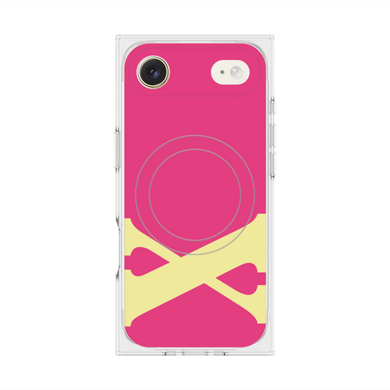 プレミアムスクエアケース with MagSafe［ オリジナル - initial color - X pink ］