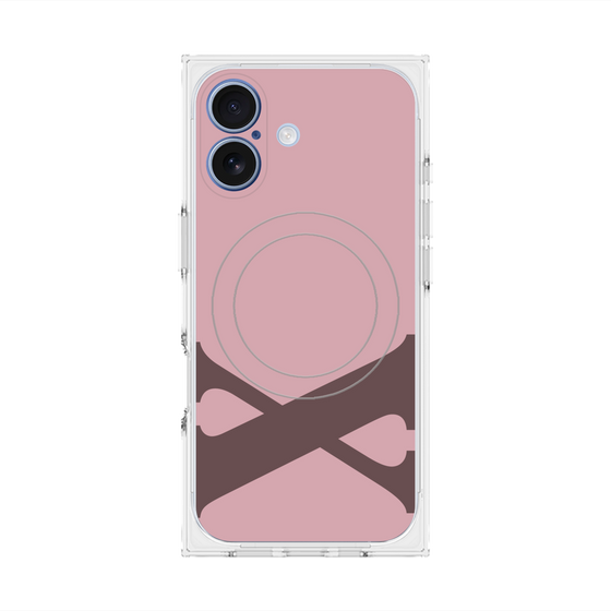 プレミアムスクエアケース with MagSafe［ オリジナル - initial color - X dusty pink ］