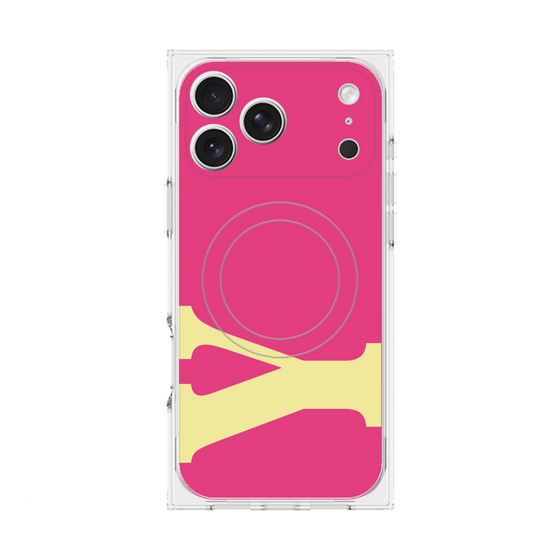 プレミアムスクエアケース with MagSafe［ オリジナル - initial color - Y pink ］