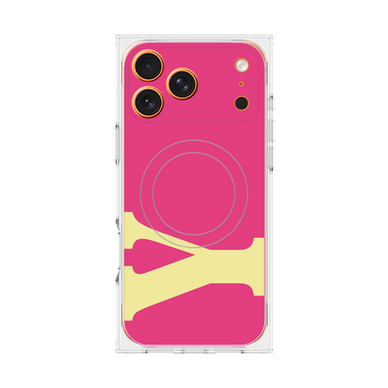 プレミアムスクエアケース with MagSafe［ オリジナル - initial color - Y pink ］