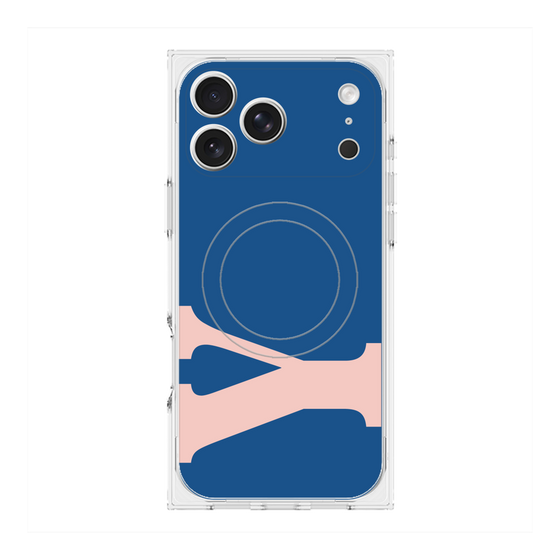 プレミアムスクエアケース with MagSafe［ オリジナル - initial color - Y navy ］