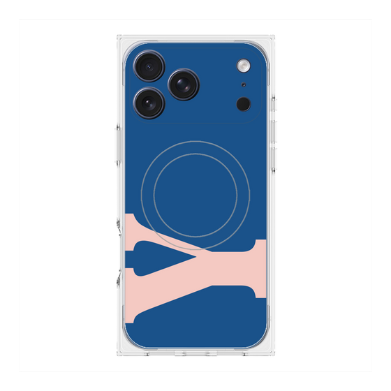 プレミアムスクエアケース with MagSafe［ オリジナル - initial color - Y navy ］