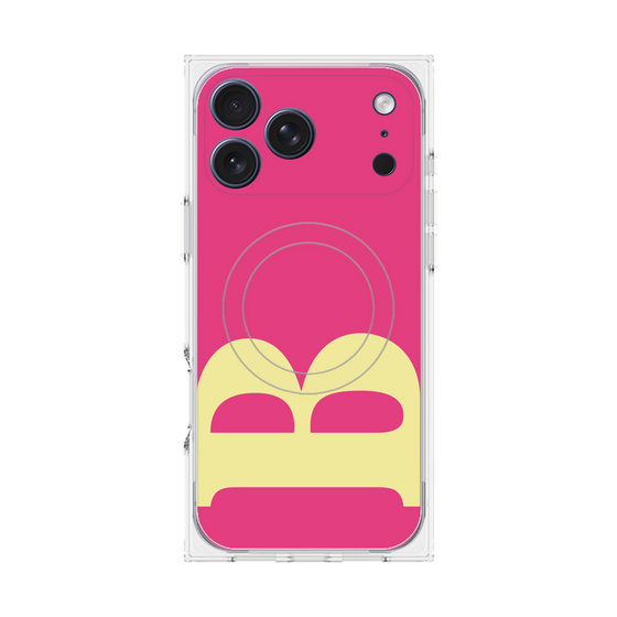 プレミアムスクエアケース with MagSafe［ オリジナル - initial color - B pink ］