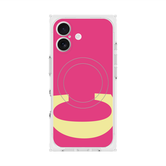 プレミアムスクエアケース with MagSafe［ オリジナル - initial color - C pink ］