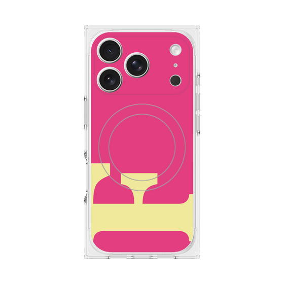 プレミアムスクエアケース with MagSafe［ オリジナル - initial color - F pink ］