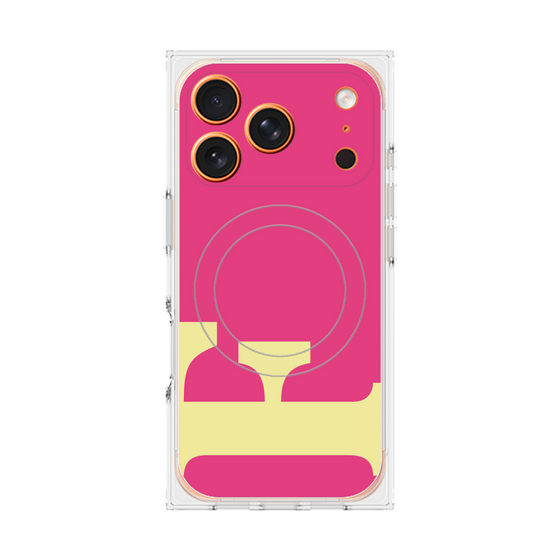 プレミアムスクエアケース with MagSafe［ オリジナル - initial color - F pink ］