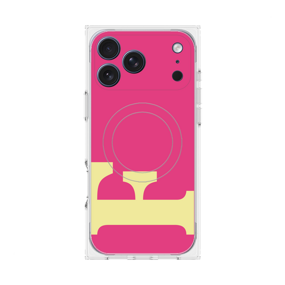 プレミアムスクエアケース with MagSafe［ オリジナル - initial color - F pink ］