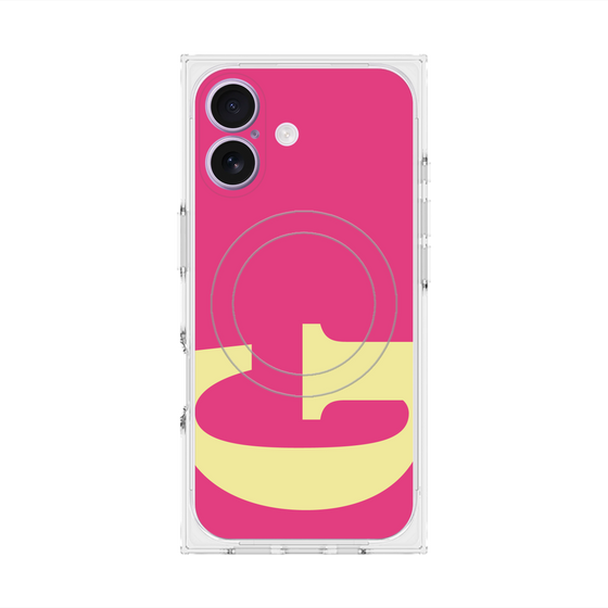 プレミアムスクエアケース with MagSafe［ オリジナル - initial color - G pink ］