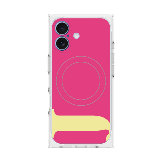 プレミアムスクエアケース with MagSafe［ オリジナル - initial color - J pink ］