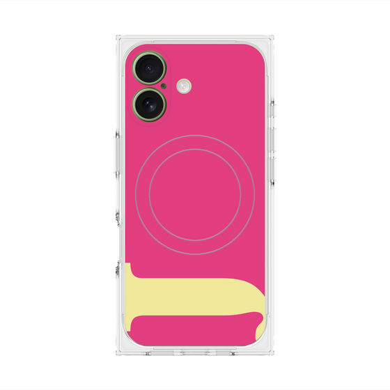 プレミアムスクエアケース with MagSafe［ オリジナル - initial color - J pink ］