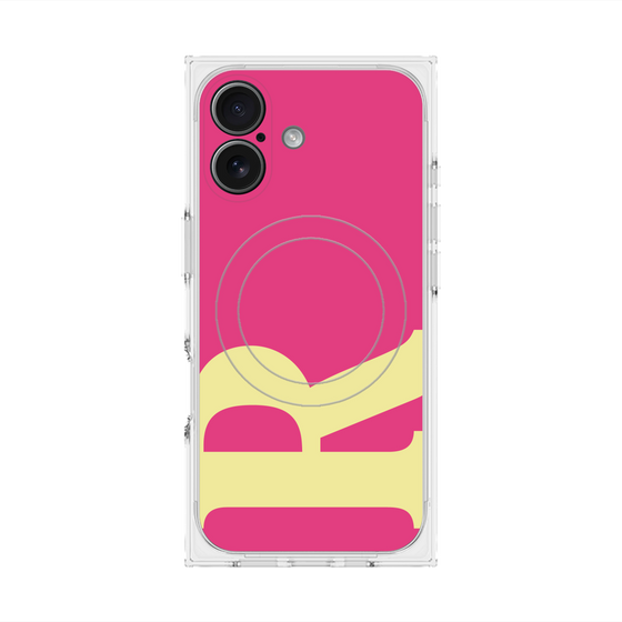 プレミアムスクエアケース with MagSafe［ オリジナル - initial color - R pink ］