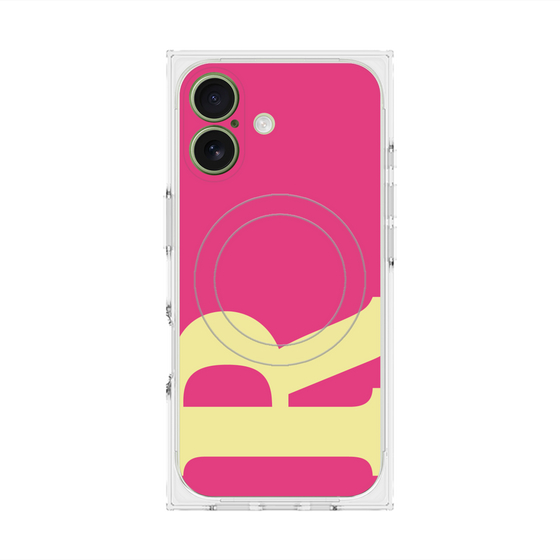 プレミアムスクエアケース with MagSafe［ オリジナル - initial color - R pink ］