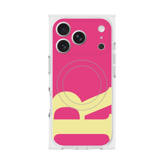 プレミアムスクエアケース with MagSafe［ オリジナル - initial color - R pink ］
