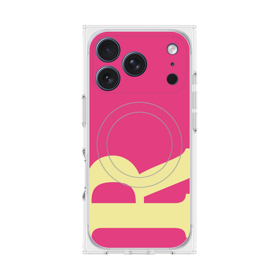 プレミアムスクエアケース with MagSafe［ オリジナル - initial color - R pink ］