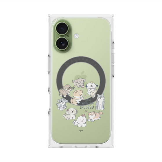 プレミアムスクエアケース with MagSafe［ こんにちは、いぬです - みんなそろって - クリア ］