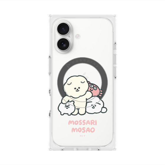 プレミアムスクエアケース with MagSafe［ もっさりもさお - みんないっしょ - クリア ］