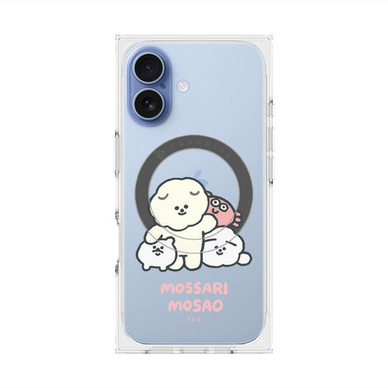 プレミアムスクエアケース with MagSafe［ もっさりもさお - みんないっしょ - クリア ］