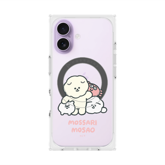 プレミアムスクエアケース with MagSafe［ もっさりもさお - みんないっしょ - クリア ］