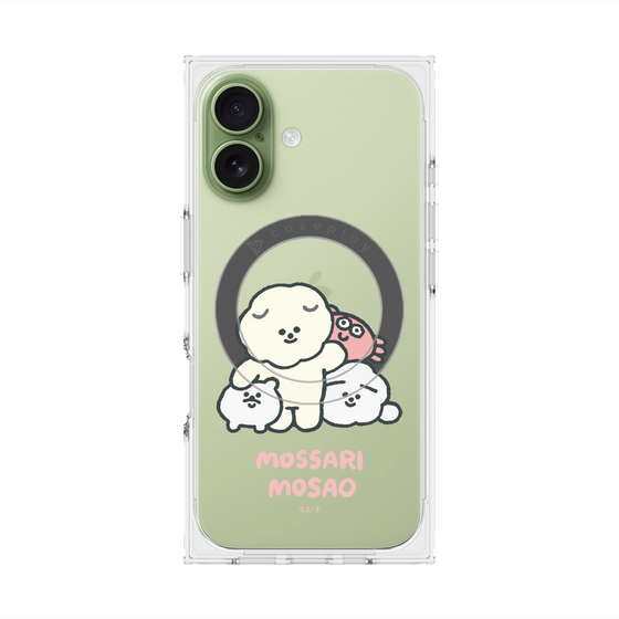 プレミアムスクエアケース with MagSafe［ もっさりもさお - みんないっしょ - クリア ］