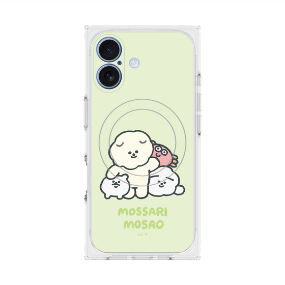 プレミアムスクエアケース with MagSafe［ もっさりもさお - みんないっしょ - グリーン ］
