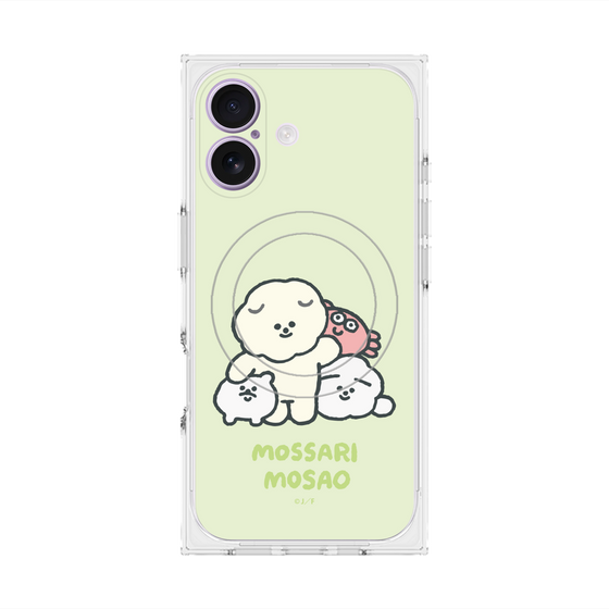 プレミアムスクエアケース with MagSafe［ もっさりもさお - みんないっしょ - グリーン ］