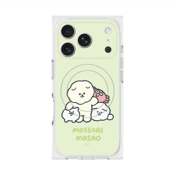 プレミアムスクエアケース with MagSafe［ もっさりもさお - みんないっしょ - グリーン ］