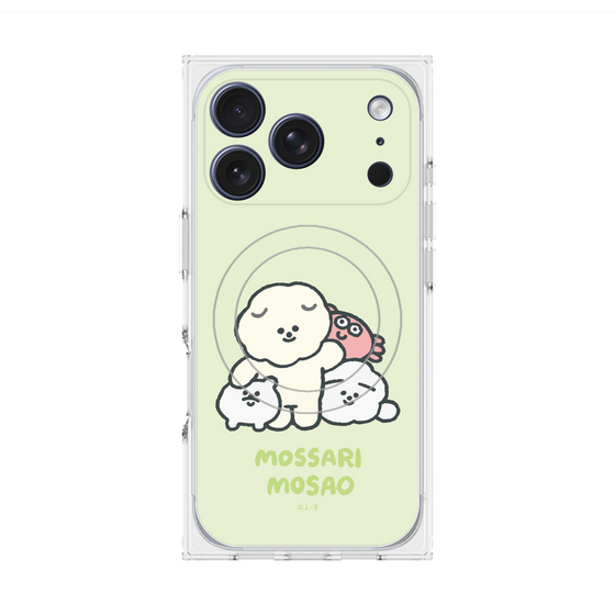 プレミアムスクエアケース with MagSafe［ もっさりもさお - みんないっしょ - グリーン ］