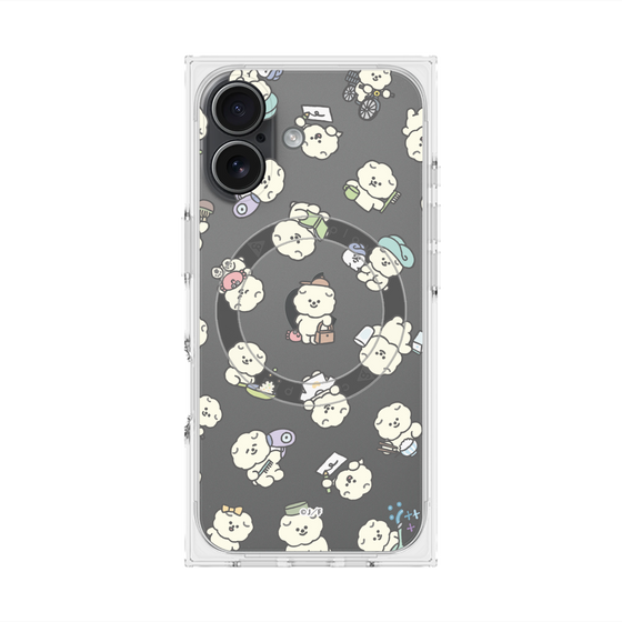プレミアムスクエアケース with MagSafe［ もっさりもさお - もさおがいっぱい - クリア ］