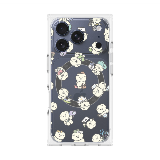 プレミアムスクエアケース with MagSafe［ もっさりもさお - もさおがいっぱい - クリア ］
