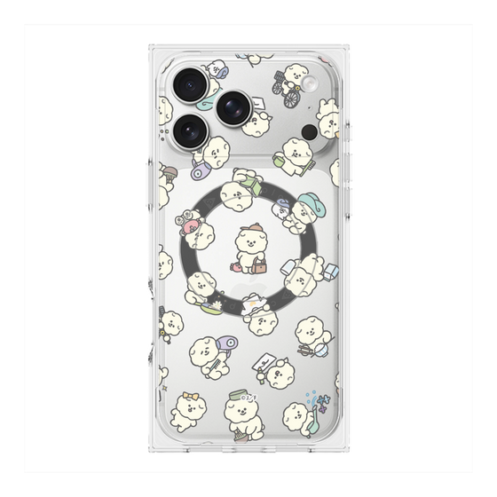 プレミアムスクエアケース with MagSafe［ もっさりもさお - もさおがいっぱい - クリア ］