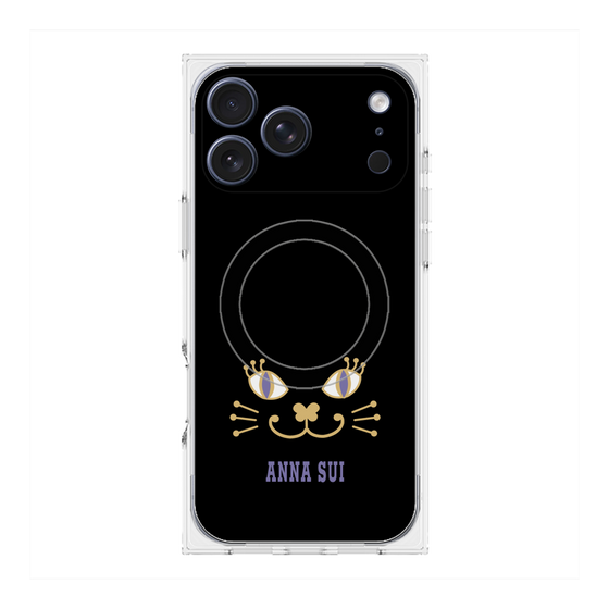 プレミアムスクエアケース with MagSafe［ ANNA SUI - フェイス - ブラック ］