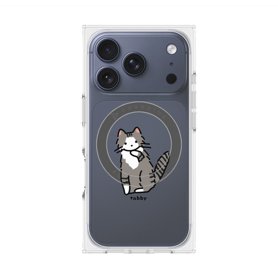プレミアムスクエアケース with MagSafe［ オリジナル - CASEPLAYネコ - tabby ］