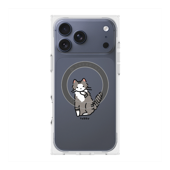 プレミアムスクエアケース with MagSafe［ オリジナル - CASEPLAYネコ - tabby ］