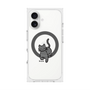 プレミアムスクエアケース with MagSafe［ オリジナル - CASEPLAYネコ - black ］