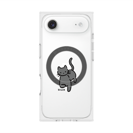 プレミアムスクエアケース with MagSafe［ オリジナル - CASEPLAYネコ - black ］