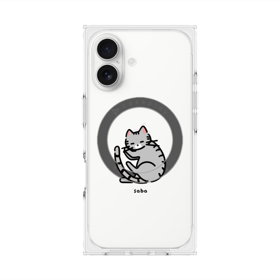 プレミアムスクエアケース with MagSafe［ オリジナル - CASEPLAYネコ - saba ］