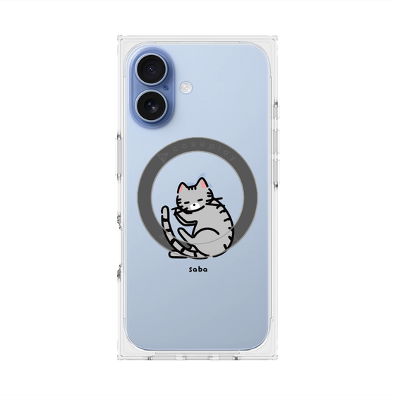プレミアムスクエアケース with MagSafe［ オリジナル - CASEPLAYネコ - saba ］