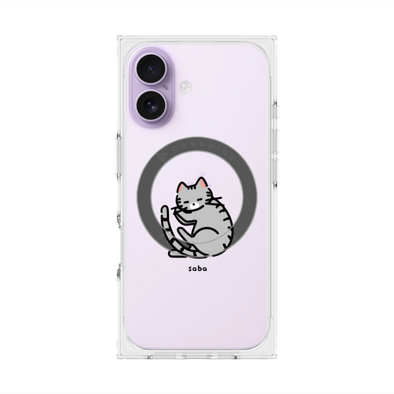 プレミアムスクエアケース with MagSafe［ オリジナル - CASEPLAYネコ - saba ］