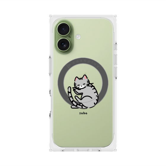 プレミアムスクエアケース with MagSafe［ オリジナル - CASEPLAYネコ - saba ］